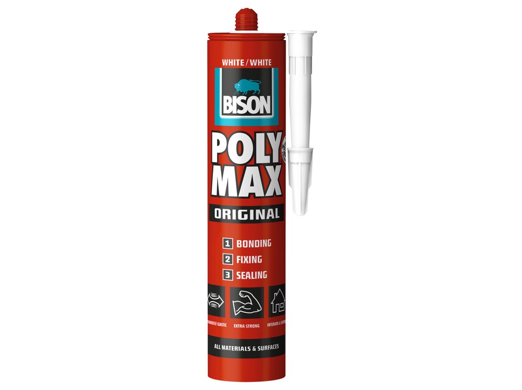 Adeziv și etanșant universal BISON POLY MAX alb original 465 g