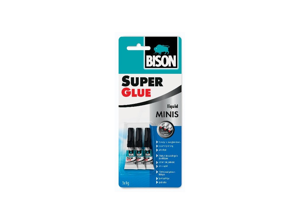 Adeziv instant BISON GLUE MINIS 3 x 1 g