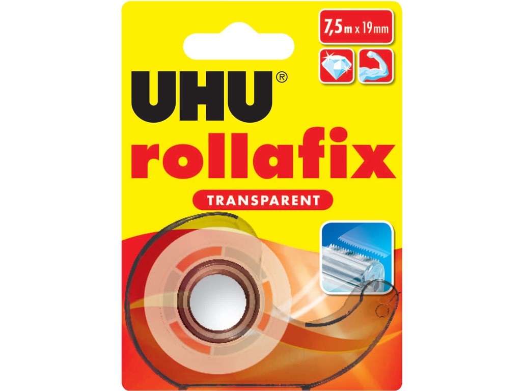 Bandă adezivă UHU transparentă 19 mm x 7,5 m