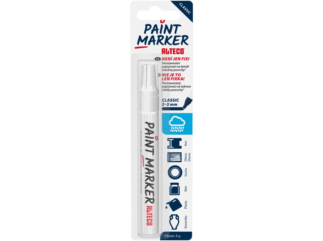 Marker permanent ALTECO Paint Marker Classic alb