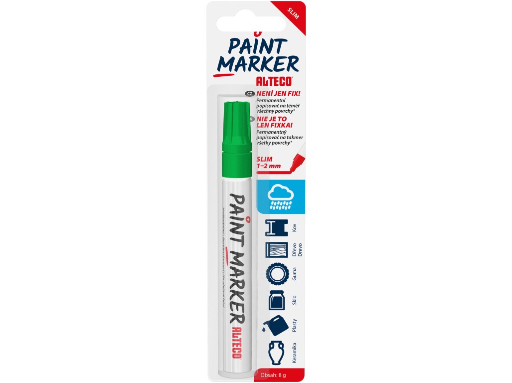 Marker permanent ALTECO Paint Marker SLIM verde