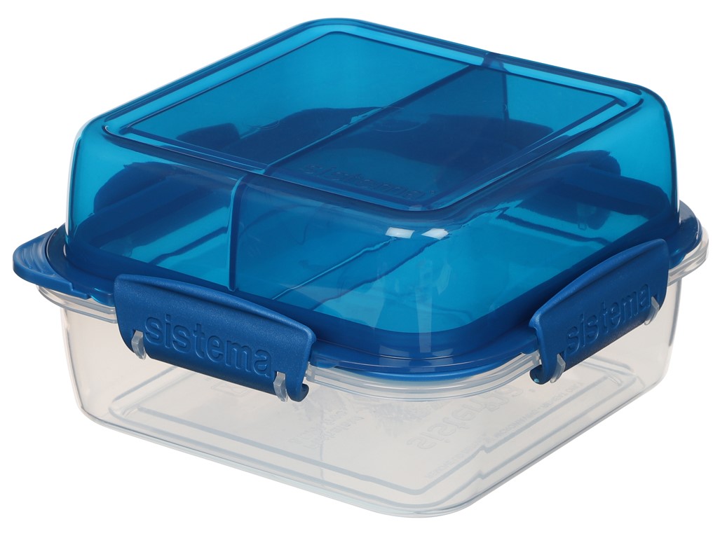 Cutie de prânz Sistema Divided LunchStack pătrată 1,24 l, amestec de culori