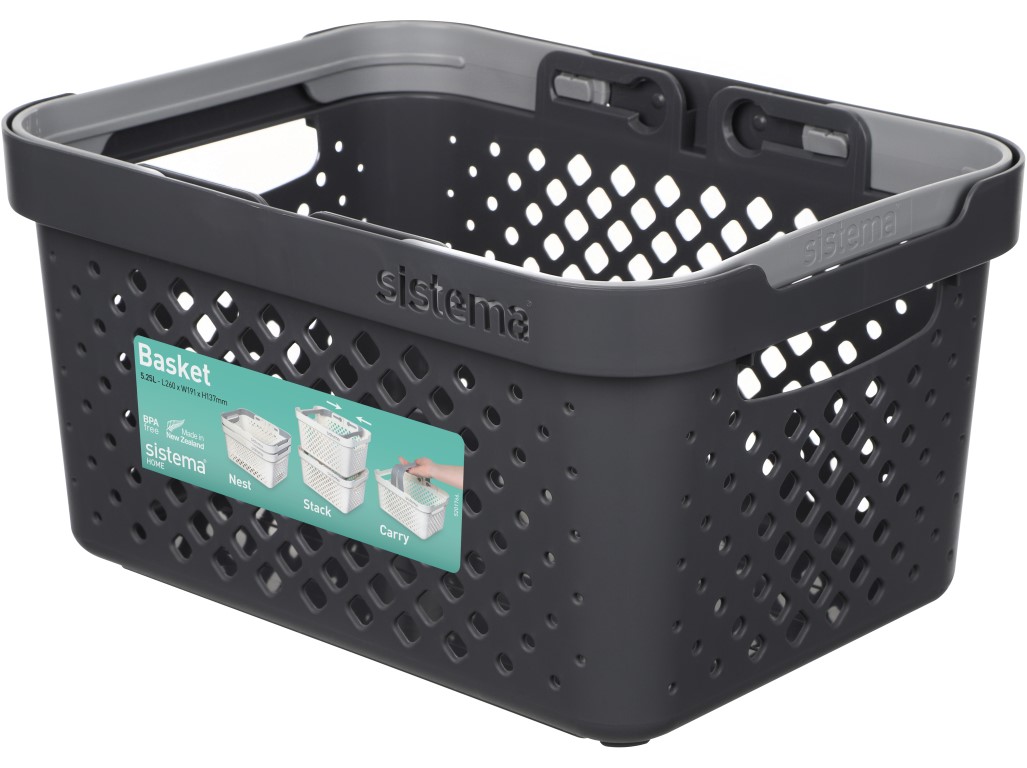 Coș multifuncțional Sistema 5,25 l, gri
