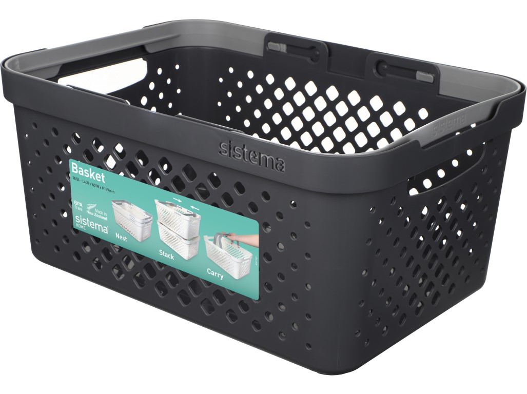 Coș multifuncțional Sistema 18,5 l, gri