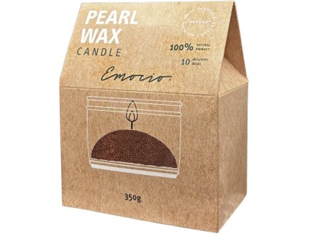 Ceară vrac Emocio 350 g + 10 fitiluri – roșu