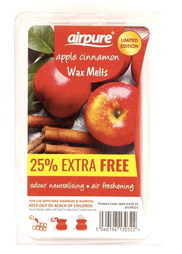 Ceară pentru lampă cu aromă Airpure, 86g, cu mere și scorțișoară
