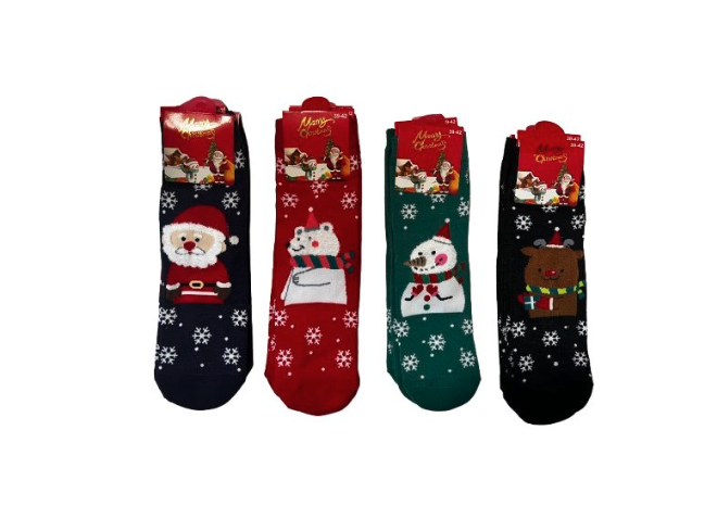 Șosete de Crăciun cu motiv unisex, 1 pereche