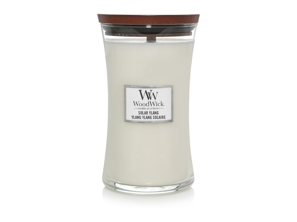 Lumânare solară WoodWick cu ylang mare