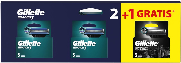 Rezerve Gillette Mach3 5 buc + 5 buc + 5 buc cărbune