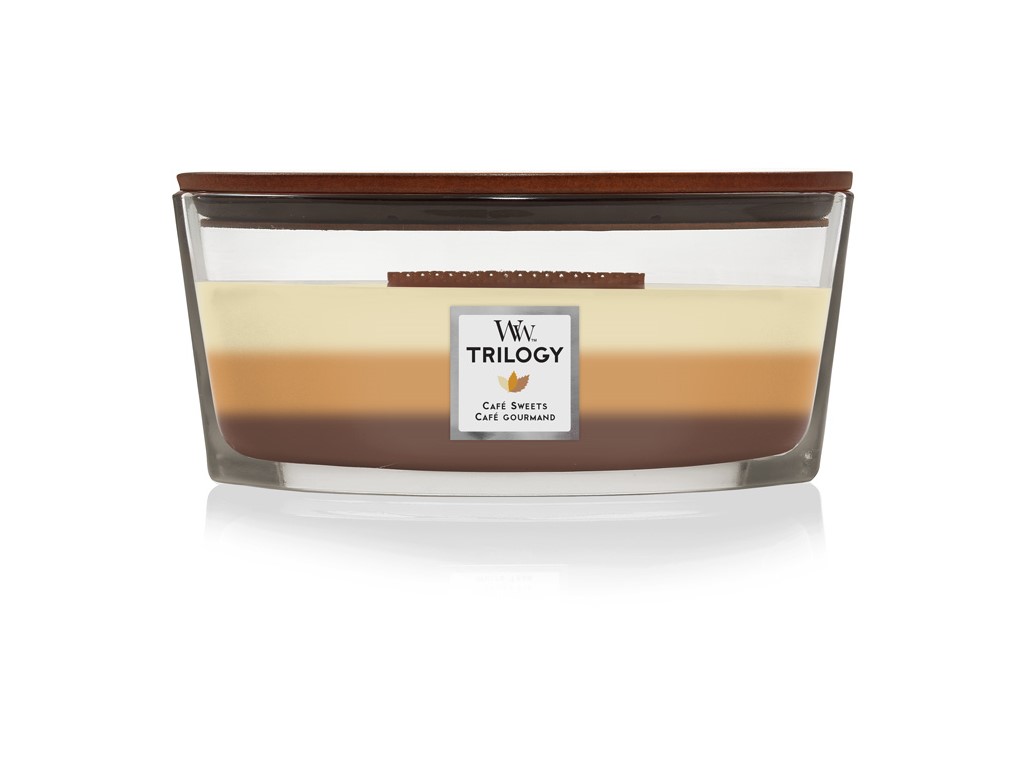 Woodwick Trilogy Café Sweets barcă cu lumânări