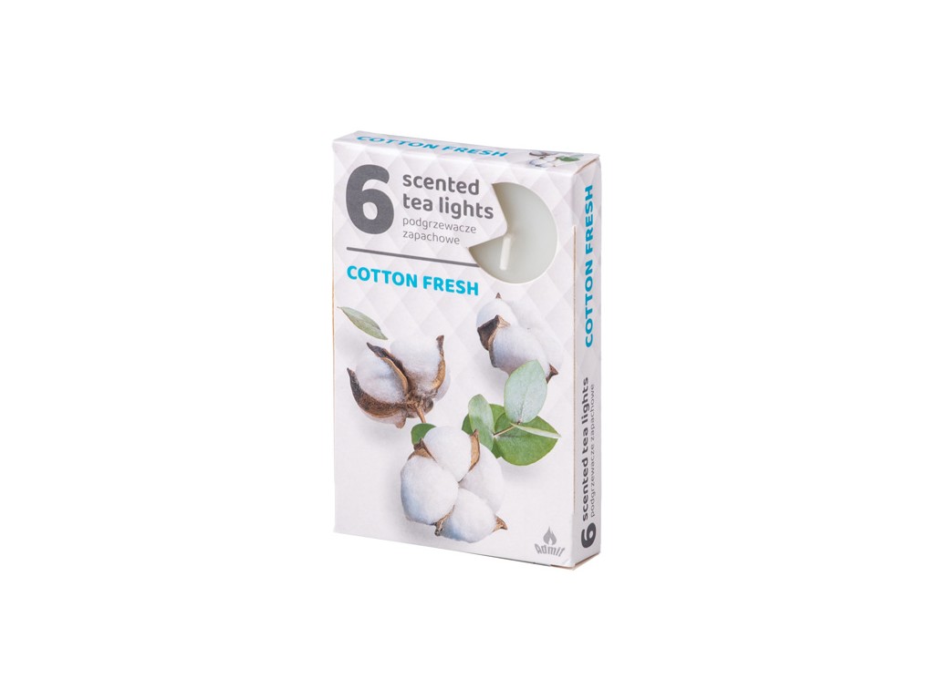 Lumânări parfumate tip pastilă, 6 buc., Cotton Fresh