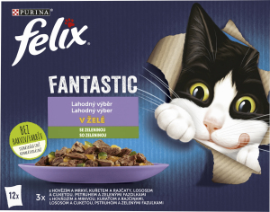 Pliculețe Felix Fantastic pentru pisici, selecție cu legume, 12 × 85 g