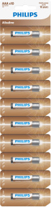 Baterii Philips alcaline AAA LR03 Micro 1.5V 10 buc.