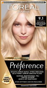 Culoarea părului Loreal Paris Préférence, Oslo, blond cenușiu foarte deschis 9.1