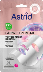 Mască facială din material textil Astrid Glow Expert 4D, 1 buc.