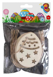 Decorațiune ouă din lemn 8cm (10 buc/pachet)