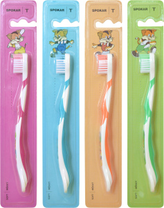 Periuță de dinți Spokar 3434 Tommy, moale, pentru copii de la 5 la 8 ani