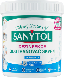 Dezinfectant Sanytol pentru îndepărtarea petelor, pentru rufe albe, alb strălucitor, 450 g