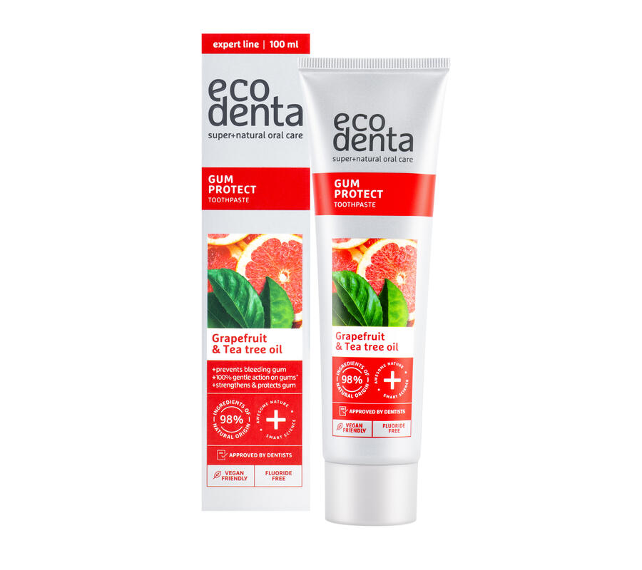 Pastă de dinți Ecodenta cu protecție gingivală și ulei de arbore de ceai, 100 ml