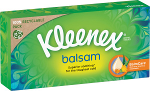 Șervețele de hârtie Kleenex Balsam cu 3 straturi, într-o cutie, 64 buc.