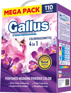 Gallus detergent de rufe cutie colorată, 110 doze, 6,05 kg
