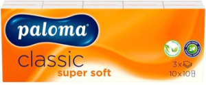Șervețele de hârtie Paloma cu 3 straturi, Classic Super Soft, 10x10 buc.