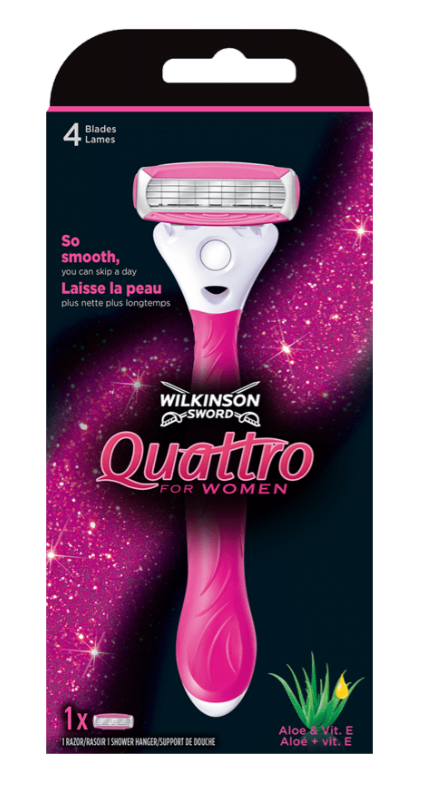 Aparat de ras Wilkinson Quattro pentru femei + 1 cap de ras