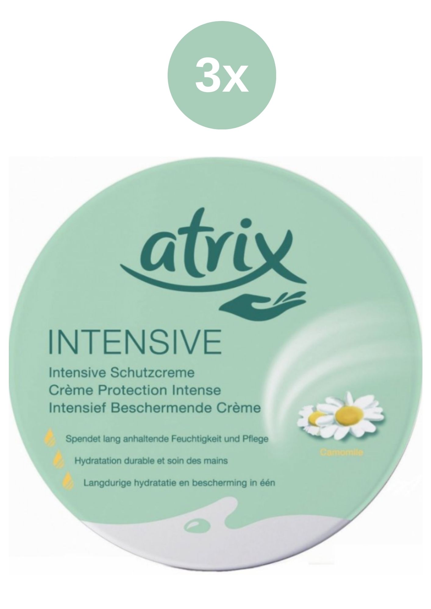 Cremă intensivă de mâini Atrix cu mușețel 3x150 ml