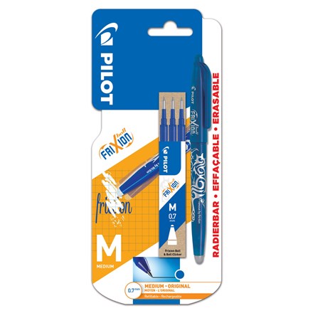 Pix PILOT Frixion 0.7 mm albastru + reumplere 3 bucăți