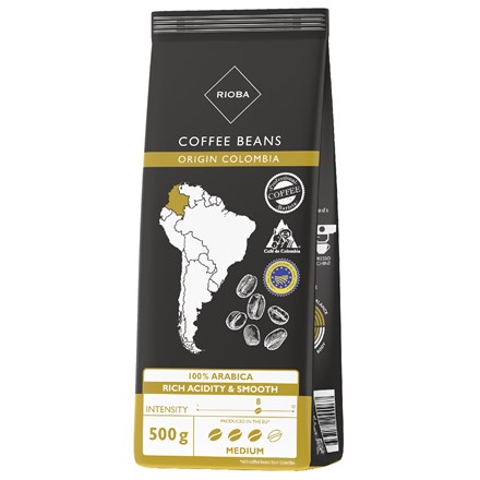 RIOBA Columbia boabe de cafea 100% Arabica 500 g