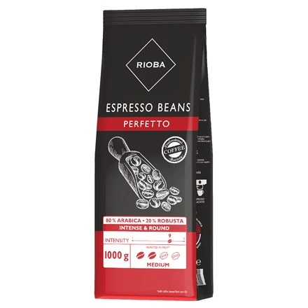 Boabe de cafea RIOBA Perfetto 80% Arabica 1 kg
