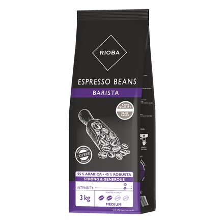 RIOBA Cafea Arabica cu bob de argint 55% 3 kg