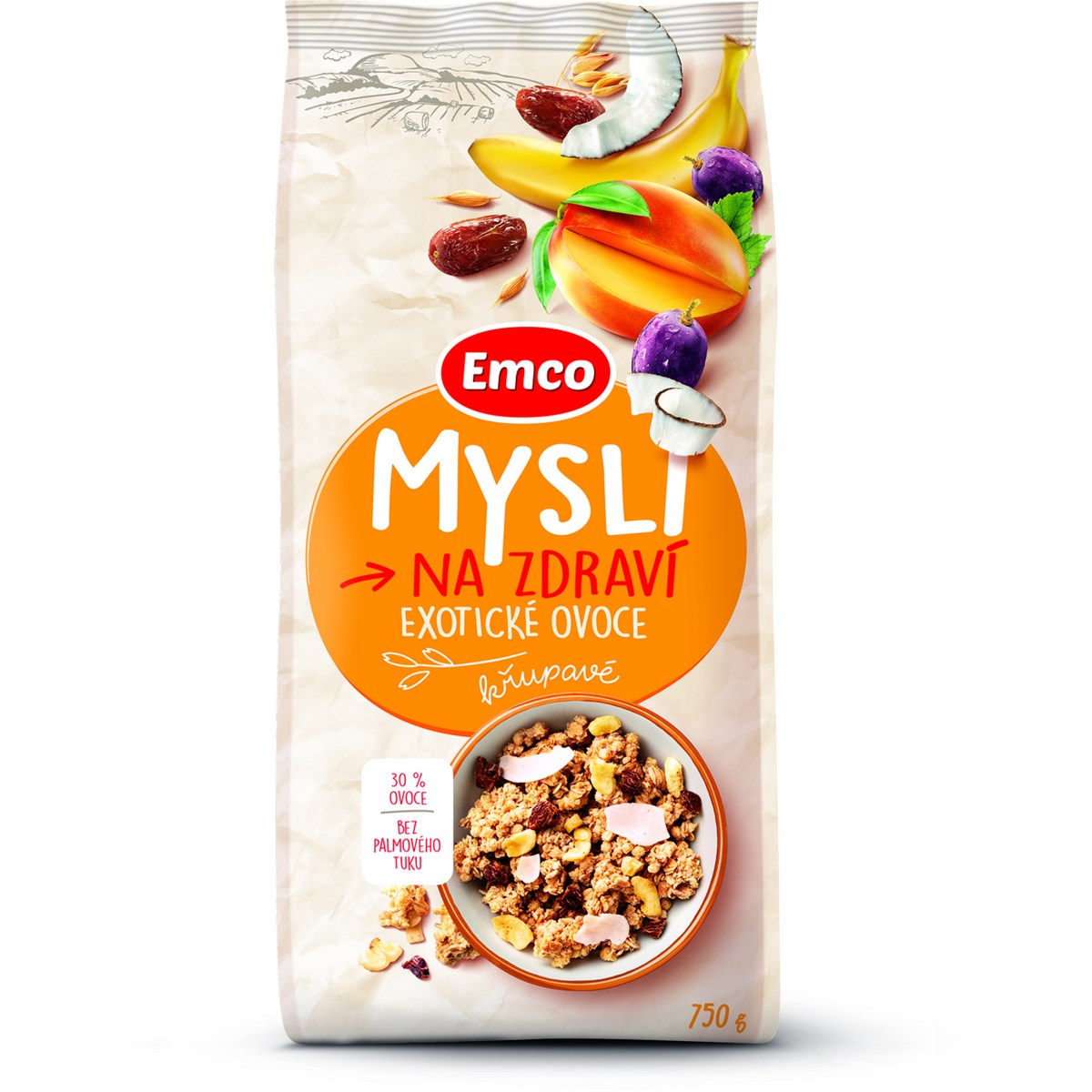 Emco Mysli crocant cu fructe 750 g
