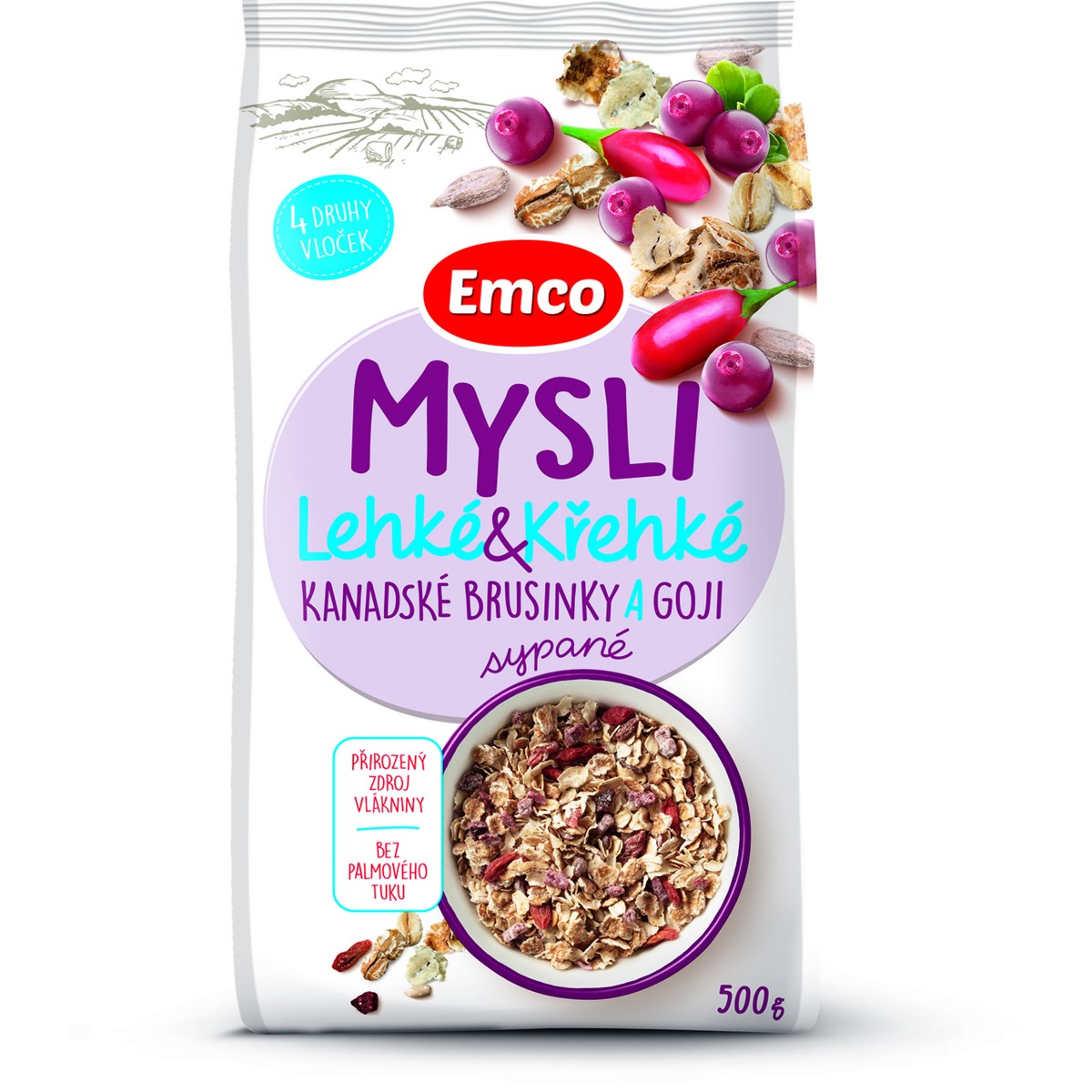 Emco Think Light & Crispy Merișoare/Goji 500 g