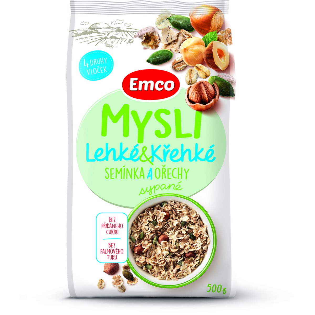Emco Mysli Light & Crispy Semințe/Nuci 500 g