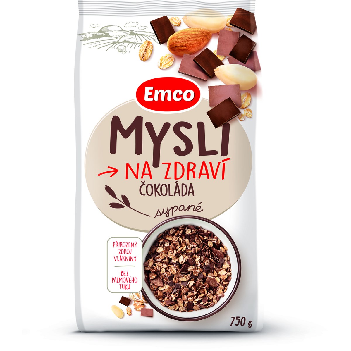 Emco Mysli stropi de ciocolată 750 g