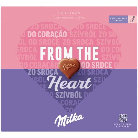Milka I love Milka Desert cu capsuni cutie de ciocolata 110 g