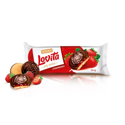 ROSHEN Lovita Chokopiskot căpșuni 135 g