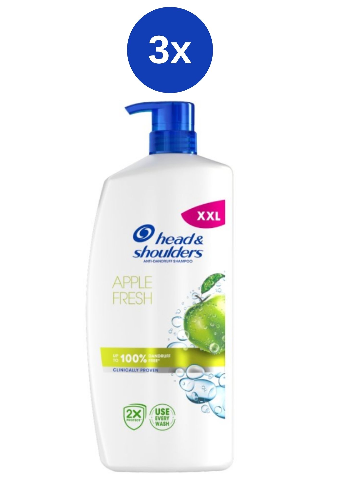 Șampon H&S cu aromă de măr 3x800ml