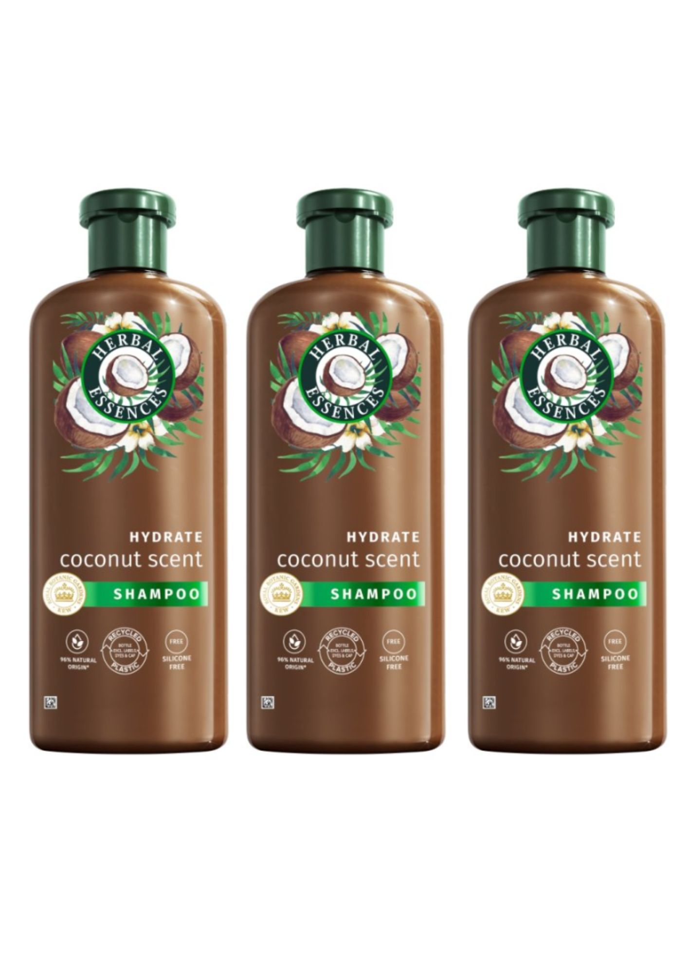 Șampon Herbal Essences 96% de origine naturală cu nucă de cocos 3x350ml