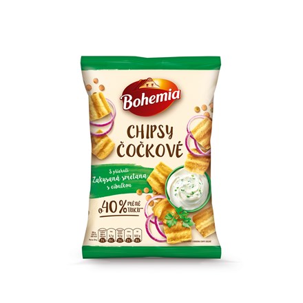 Chipsuri de linte Bohemia cu smântână și ceapă 10 x 65 g