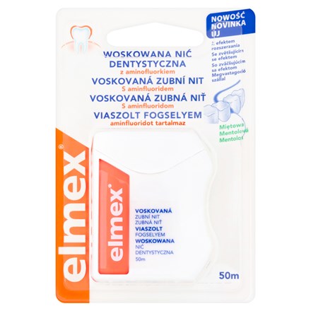 Ață dentară elmex cerată cu mentol 50 m 1 buc.