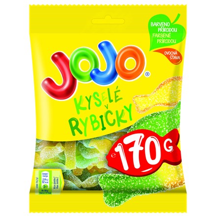 Jeleu de pește acru JOJO cu arome de fructe 170 g