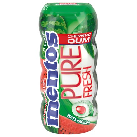 Gumă de mestecat Mentos Gum Pure Fresh cu pepene verde, 10 x 30 g