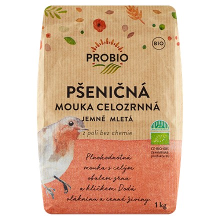 PROBIO Făină integrală de grâu organică, măcinată fin, 1 kg