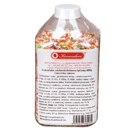 KOVANDOVI Zahăr stropite - bastoane 400 g