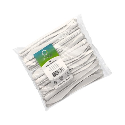 Cuțit BIO 18,5 cm polipropilenă alb 50 buc