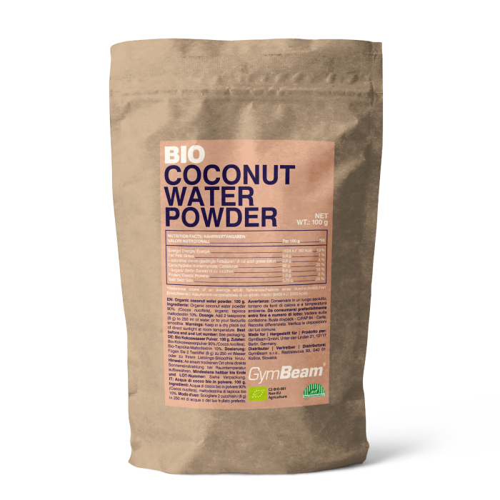 Pudră de apă de cocos BIO - GymBeam 100 g