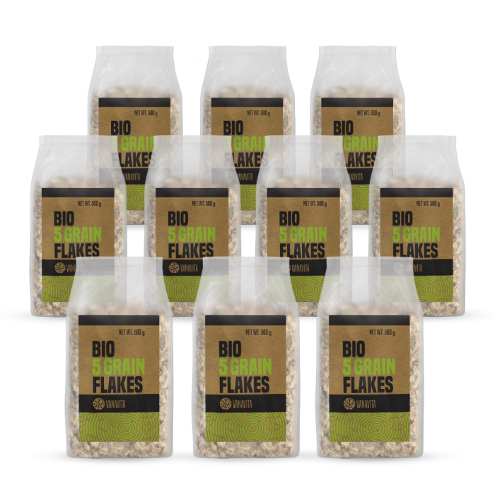 Fulgi BIO din 5 cereale 10x500g - VanaVita