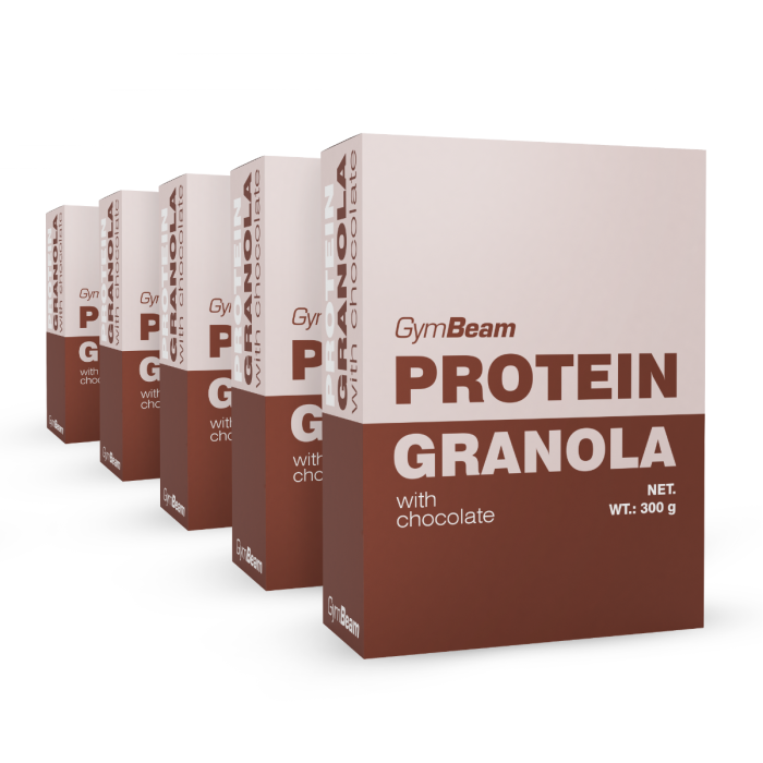 Granola proteică cu ciocolată - GymBeam 5x300g